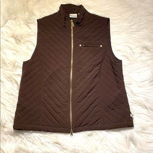 Chico’s Brown Quilted Zipper Up Vest